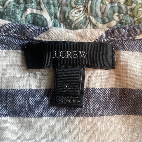 JCrew Linen & Cotton Striped Racerback Tank Tunic Coverup Size XL - Picture 7 of 8